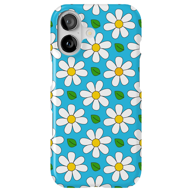 Daisy Pattern Tough Cases For Apple iPhone (17, 16, 15, 14, 13, 12, 11, X, SE, 8, 7/ Air, Plus, Pro, Max, Mini, XR, XS), Print in USA