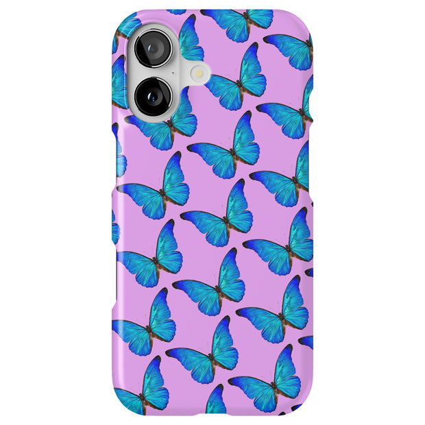 Blue Butterfly Tough Cases For Apple iPhone (17, 16, 15, 14, 13, 12, 11, X, SE, 8, 7/ Air, Plus, Pro, Max, Mini, XR, XS), Print in USA