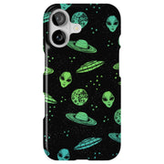 Space Alien Tough Cases For Apple iPhone (17, 16, 15, 14, 13, 12, 11, X, SE, 8, 7/ Air, Plus, Pro, Max, Mini, XR, XS), Print in USA