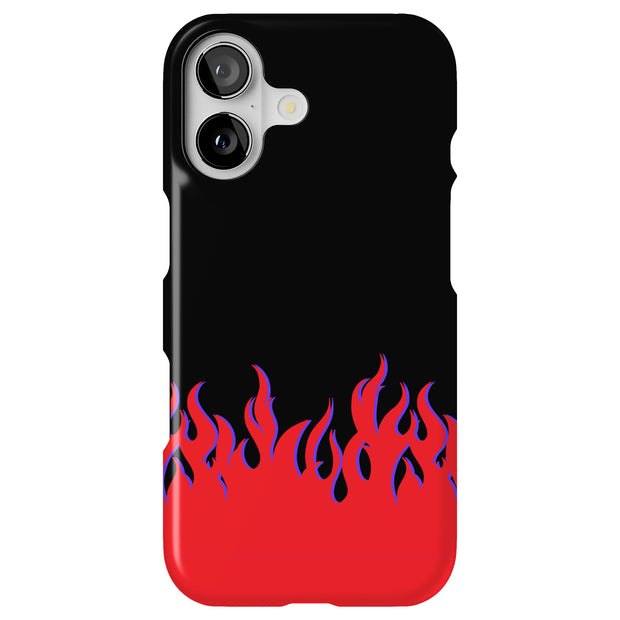 Red Flames Tough Cases For Apple iPhone (17, 16, 15, 14, 13, 12, 11, X, SE, 8, 7/ Air, Plus, Pro, Max, Mini, XR, XS), Print in USA