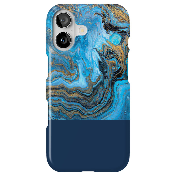 Marble Gold Blu Tough Cases For Apple iPhone (17, 16, 15, 14, 13, 12, 11, X, SE, 8, 7/ Air, Plus, Pro, Max, Mini, XR, XS), Print in USA