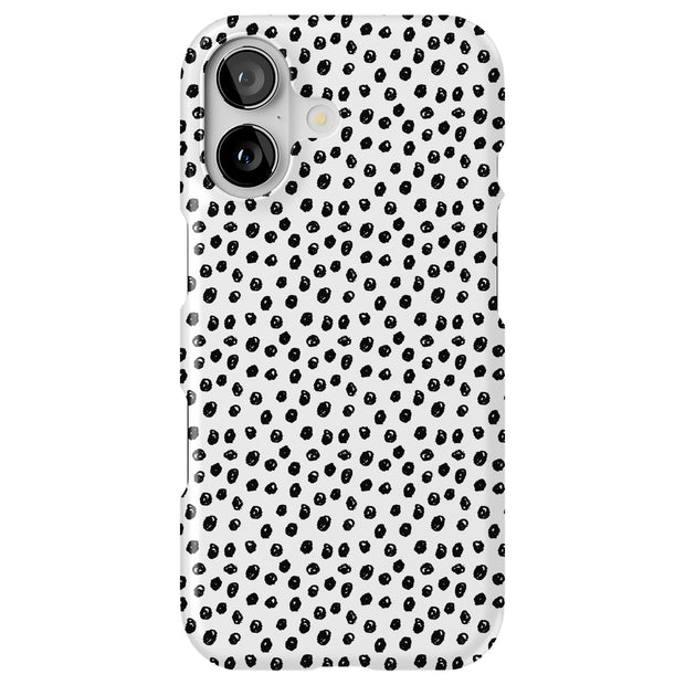 Polka Dots Blk Tough Cases For Apple iPhone (17, 16, 15, 14, 13, 12, 11, X, SE, 8, 7/ Air, Plus, Pro, Max, Mini, XR, XS), Print in USA