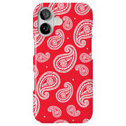 Paisley Red Tough Cases For Apple iPhone (17, 16, 15, 14, 13, 12, 11, X, SE, 8, 7/ Air, Plus, Pro, Max, Mini, XR, XS), Print in USA
