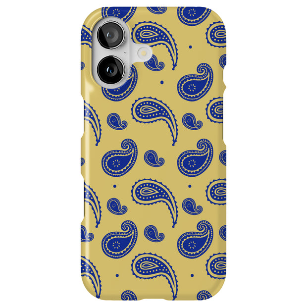 Paisley Yellow Tough Cases For Apple iPhone (17, 16, 15, 14, 13, 12, 11, X, SE, 8, 7/ Air, Plus, Pro, Max, Mini, XR, XS), Print in USA
