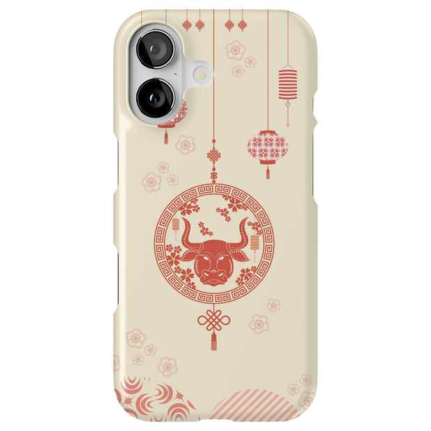 Year the Ox 1 Tough Cases For Apple iPhone (17, 16, 15, 14, 13, 12, 11, X, SE, 8, 7/ Air, Plus, Pro, Max, Mini, XR, XS), Print in USA