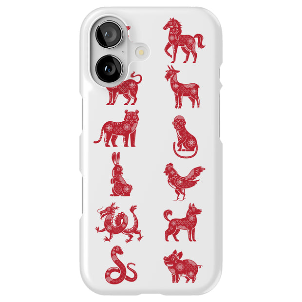 Chinese zodiac Tough Cases For Apple iPhone (17, 16, 15, 14, 13, 12, 11, X, SE, 8, 7/ Air, Plus, Pro, Max, Mini, XR, XS), Print in USA