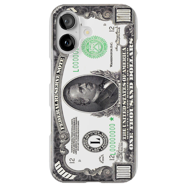1,000 Dollars Tough Cases For Apple iPhone (17, 16, 15, 14, 13, 12, 11, X, SE, 8, 7/ Air, Plus, Pro, Max, Mini, XR, XS), Print in USA