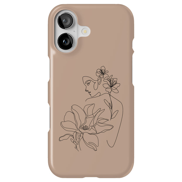 Floral Woman Tough Cases For Apple iPhone (17, 16, 15, 14, 13, 12, 11, X, SE, 8, 7/ Air, Plus, Pro, Max, Mini, XR, XS), Print in USA