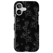 Line Art Flower Tough Cases For Apple iPhone (17, 16, 15, 14, 13, 12, 11, X, SE, 8, 7/ Air, Plus, Pro, Max, Mini, XR, XS), Print in USA