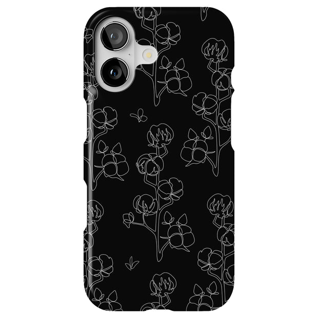 Line Art Flower Tough Cases For Apple iPhone (17, 16, 15, 14, 13, 12, 11, X, SE, 8, 7/ Air, Plus, Pro, Max, Mini, XR, XS), Print in USA