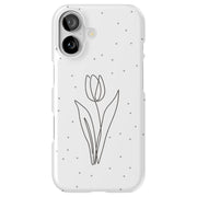 Line Art Tulip Tough Cases For Apple iPhone (17, 16, 15, 14, 13, 12, 11, X, SE, 8, 7/ Air, Plus, Pro, Max, Mini, XR, XS), Print in USA