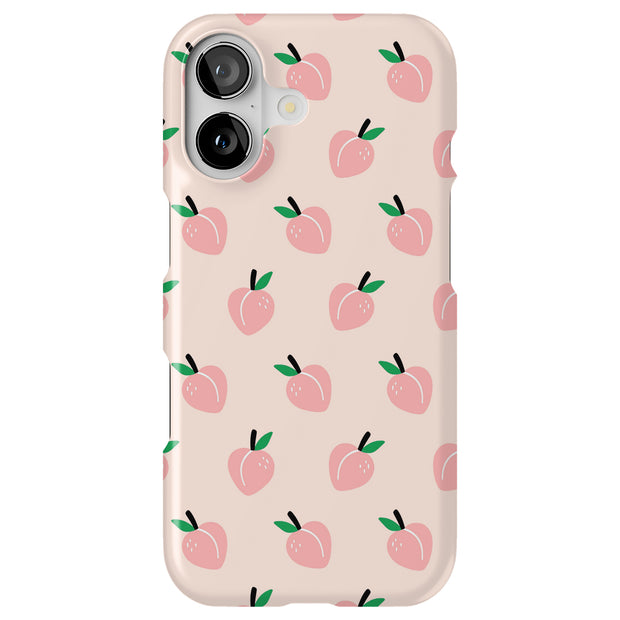 Cute Pink Peach Tough Cases For Apple iPhone (17, 16, 15, 14, 13, 12, 11, X, SE, 8, 7/ Air, Plus, Pro, Max, Mini, XR, XS), Print in USA