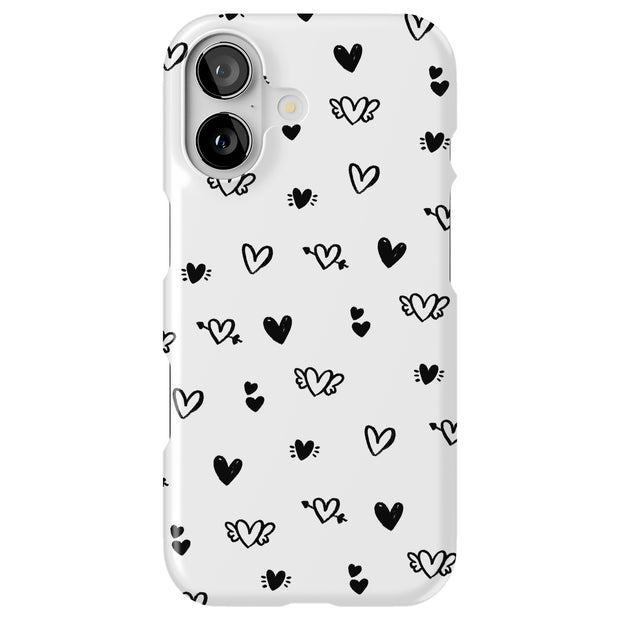 Flying Hearts Tough Cases For Apple iPhone (17, 16, 15, 14, 13, 12, 11, X, SE, 8, 7/ Air, Plus, Pro, Max, Mini, XR, XS), Print in USA