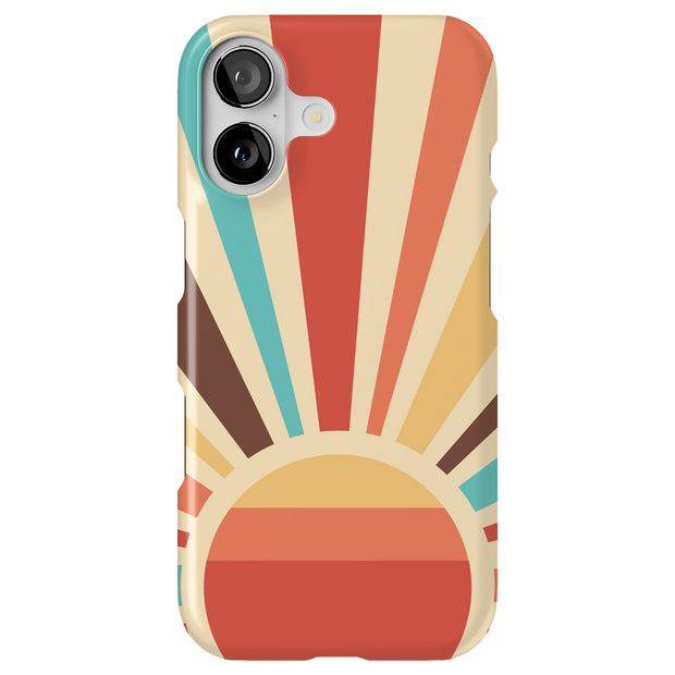 Retro Sunburst Tough Cases For Apple iPhone (17, 16, 15, 14, 13, 12, 11, X, SE, 8, 7/ Air, Plus, Pro, Max, Mini, XR, XS), Print in USA