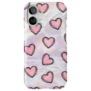 Girly Hearts Tough Cases For Apple iPhone (17, 16, 15, 14, 13, 12, 11, X, SE, 8, 7/ Air, Plus, Pro, Max, Mini, XR, XS), Print in USA