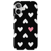 Pink Hearts Tough Cases For Apple iPhone (17, 16, 15, 14, 13, 12, 11, X, SE, 8, 7/ Air, Plus, Pro, Max, Mini, XR, XS), Print in USA