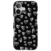 White Hearts Tough Cases For Apple iPhone (17, 16, 15, 14, 13, 12, 11, X, SE, 8, 7/ Air, Plus, Pro, Max, Mini, XR, XS), Print in USA