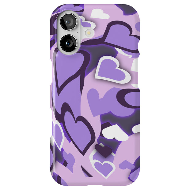 Purple Love Tough Cases For Apple iPhone (17, 16, 15, 14, 13, 12, 11, X, SE, 8, 7/ Air, Plus, Pro, Max, Mini, XR, XS), Print in USA