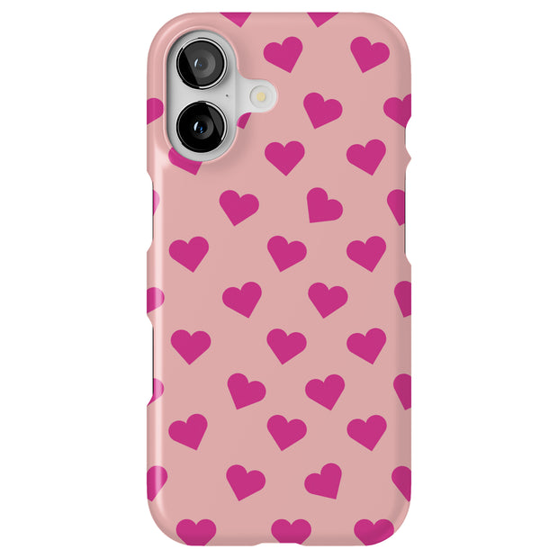 Cute Pink Love Tough Cases For Apple iPhone (17, 16, 15, 14, 13, 12, 11, X, SE, 8, 7/ Air, Plus, Pro, Max, Mini, XR, XS), Print in USA
