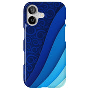 Blue Wavy Tough Cases For Apple iPhone (17, 16, 15, 14, 13, 12, 11, X, SE, 8, 7/ Air, Plus, Pro, Max, Mini, XR, XS), Print in USA