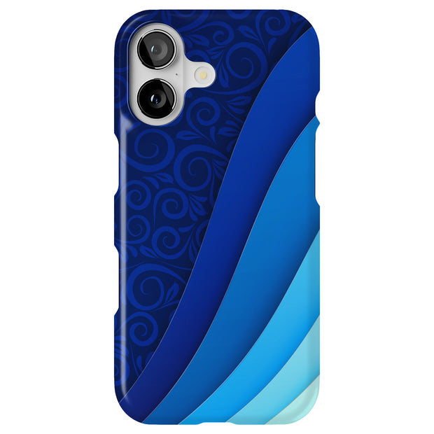 Blue Wavy Tough Cases For Apple iPhone (17, 16, 15, 14, 13, 12, 11, X, SE, 8, 7/ Air, Plus, Pro, Max, Mini, XR, XS), Print in USA