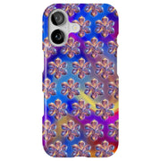 Silver Flowers Tough Cases For Apple iPhone (17, 16, 15, 14, 13, 12, 11, X, SE, 8, 7/ Air, Plus, Pro, Max, Mini, XR, XS), Print in USA