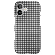 Black Plaid Tough Cases For Apple iPhone (17, 16, 15, 14, 13, 12, 11, X, SE, 8, 7/ Air, Plus, Pro, Max, Mini, XR, XS), Print in USA