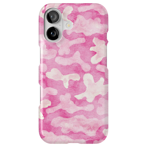 Girly Camo Pink Tough Cases For Apple iPhone (17, 16, 15, 14, 13, 12, 11, X, SE, 8, 7/ Air, Plus, Pro, Max, Mini, XR, XS), Print in USA