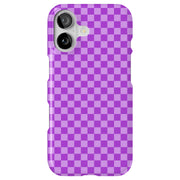 Purple Gingham Tough Cases For Apple iPhone (17, 16, 15, 14, 13, 12, 11, X, SE, 8, 7/ Air, Plus, Pro, Max, Mini, XR, XS), Print in USA