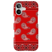 Red Bandana Tough Cases For Apple iPhone (17, 16, 15, 14, 13, 12, 11, X, SE, 8, 7/ Air, Plus, Pro, Max, Mini, XR, XS), Print in USA