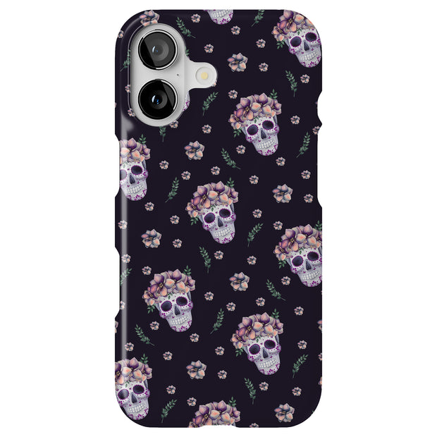 Skull Floral 1 Tough Cases For Apple iPhone (17, 16, 15, 14, 13, 12, 11, X, SE, 8, 7/ Air, Plus, Pro, Max, Mini, XR, XS), Print in USA