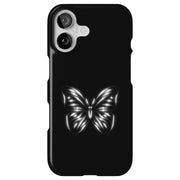B/W Butterfly Tough Cases For Apple iPhone (17, 16, 15, 14, 13, 12, 11, X, SE, 8, 7/ Air, Plus, Pro, Max, Mini, XR, XS), Print in USA