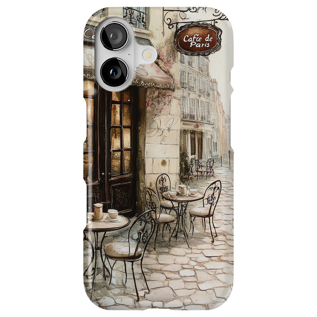 Parisian Café 1 Tough Cases For Apple iPhone (17, 16, 15, 14, 13, 12, 11, X, SE, 8, 7/ Air, Plus, Pro, Max, Mini, XR, XS), Print in USA