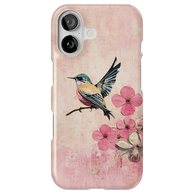 Bird Floral Tough Cases For Apple iPhone (17, 16, 15, 14, 13, 12, 11, X, SE, 8, 7/ Air, Plus, Pro, Max, Mini, XR, XS), Print in USA