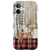 Winter Snow Deer 1 Tough Cases For Apple iPhone (17, 16, 15, 14, 13, 12, 11, X, SE, 8, 7/ Air, Plus, Pro, Max, Mini, XR, XS), Print in USA