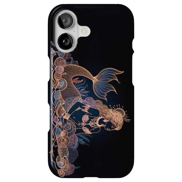 Mermaid shells Tough Cases For Apple iPhone (17, 16, 15, 14, 13, 12, 11, X, SE, 8, 7/ Air, Plus, Pro, Max, Mini, XR, XS), Print in USA