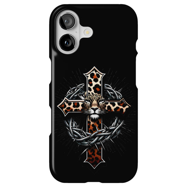 Leopard Cross Tough Cases For Apple iPhone (17, 16, 15, 14, 13, 12, 11, X, SE, 8, 7/ Air, Plus, Pro, Max, Mini, XR, XS), Print in USA