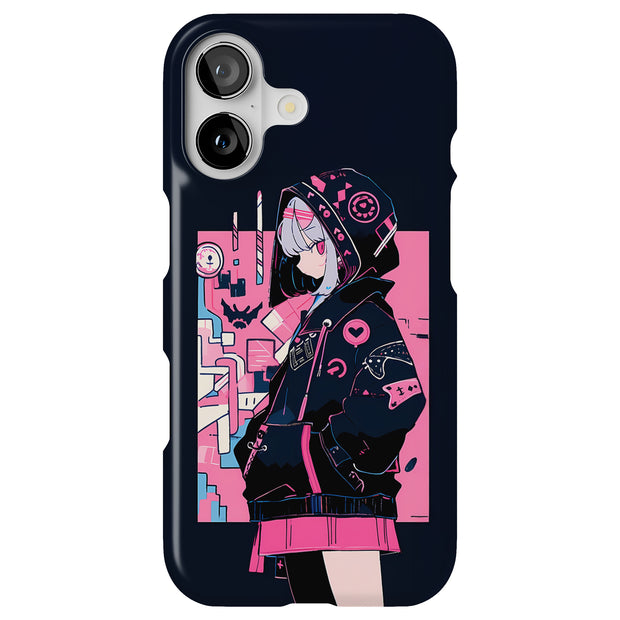 Pink Anime Girl Tough Cases For Apple iPhone (17, 16, 15, 14, 13, 12, 11, X, SE, 8, 7/ Air, Plus, Pro, Max, Mini, XR, XS), Print in USA