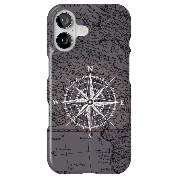 Map Compass Tough Cases For Apple iPhone (17, 16, 15, 14, 13, 12, 11, X, SE, 8, 7/ Air, Plus, Pro, Max, Mini, XR, XS), Print in USA