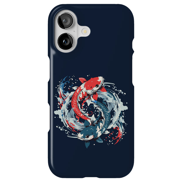 Yin Yang Koi Tough Cases For Apple iPhone (17, 16, 15, 14, 13, 12, 11, X, SE, 8, 7/ Air, Plus, Pro, Max, Mini, XR, XS), Print in USA