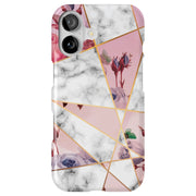 Marble Flower Tough Cases For Apple iPhone (17, 16, 15, 14, 13, 12, 11, X, SE, 8, 7/ Air, Plus, Pro, Max, Mini, XR, XS), Print in USA