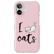 I Love Cats Tough Cases For Apple iPhone (17, 16, 15, 14, 13, 12, 11, X, SE, 8, 7/ Air, Plus, Pro, Max, Mini, XR, XS), Print in USA