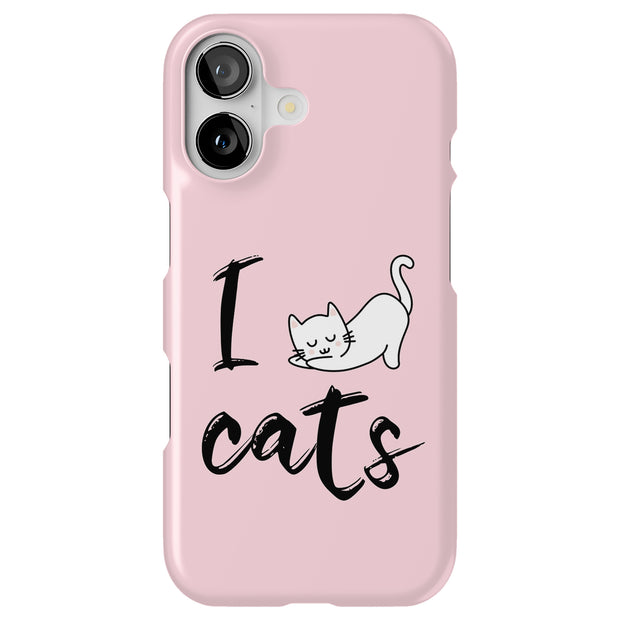 I Love Cats Tough Cases For Apple iPhone (17, 16, 15, 14, 13, 12, 11, X, SE, 8, 7/ Air, Plus, Pro, Max, Mini, XR, XS), Print in USA