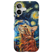 Cat Night 3 Tough Cases For Apple iPhone (17, 16, 15, 14, 13, 12, 11, X, SE, 8, 7/ Air, Plus, Pro, Max, Mini, XR, XS), Print in USA