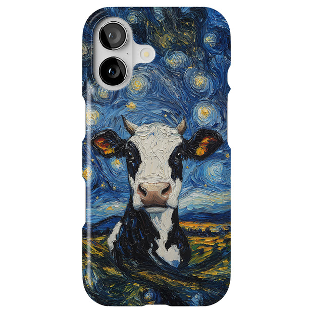 Cow Night 1 Tough Cases For Apple iPhone (17, 16, 15, 14, 13, 12, 11, X, SE, 8, 7/ Air, Plus, Pro, Max, Mini, XR, XS), Print in USA