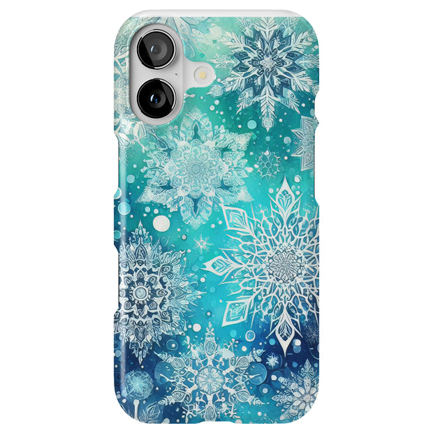 Xmas Snowflake Tough Cases For Apple iPhone (17, 16, 15, 14, 13, 12, 11, X, SE, 8, 7/ Air, Plus, Pro, Max, Mini, XR, XS), Print in USA