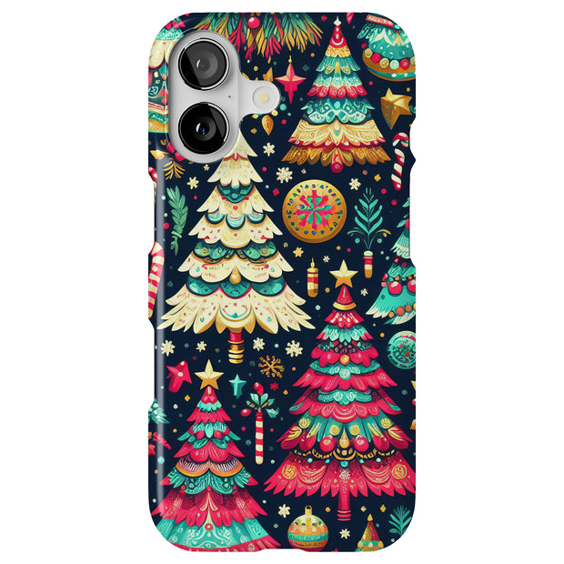 Xmas Trees Tough Cases For Apple iPhone (17, 16, 15, 14, 13, 12, 11, X, SE, 8, 7/ Air, Plus, Pro, Max, Mini, XR, XS), Print in USA