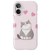 Cute Cat Love Tough Cases For Apple iPhone (17, 16, 15, 14, 13, 12, 11, X, SE, 8, 7/ Air, Plus, Pro, Max, Mini, XR, XS), Print in USA