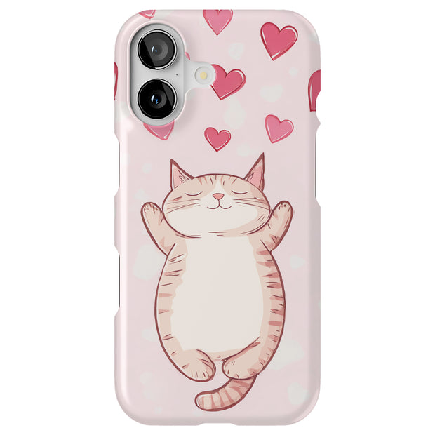 Cute Sleepy Cat Tough Cases For Apple iPhone (17, 16, 15, 14, 13, 12, 11, X, SE, 8, 7/ Air, Plus, Pro, Max, Mini, XR, XS), Print in USA