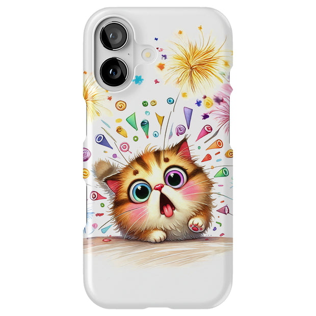 Surprised Cat Tough Cases For Apple iPhone (17, 16, 15, 14, 13, 12, 11, X, SE, 8, 7/ Air, Plus, Pro, Max, Mini, XR, XS), Print in USA